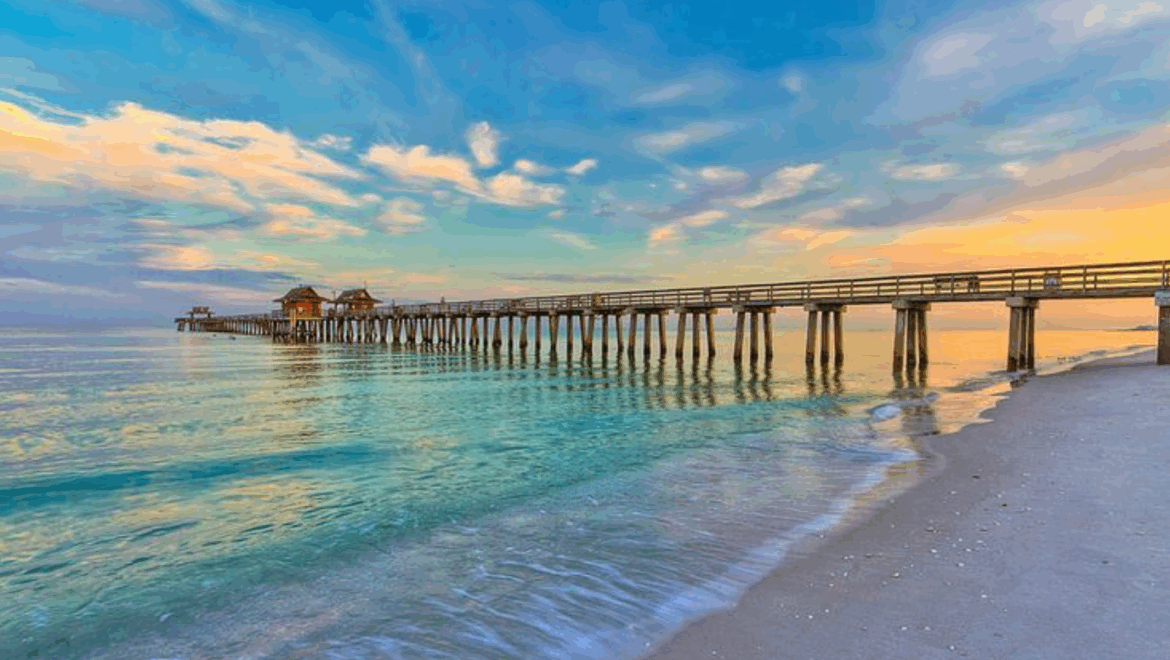 Naples Florida Pier and Naples Beach
